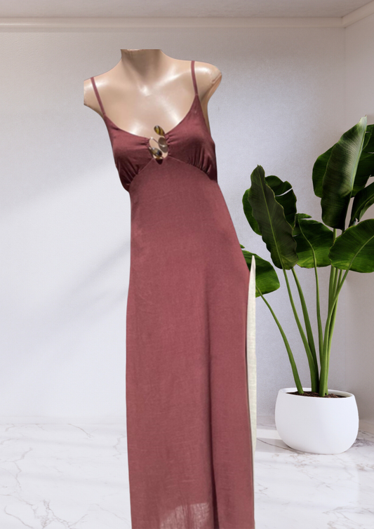 Karen Hardware Maxi Dress - Brown