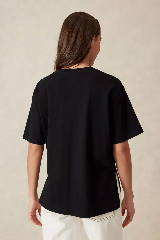 Stevie Slouchy Tee - Black