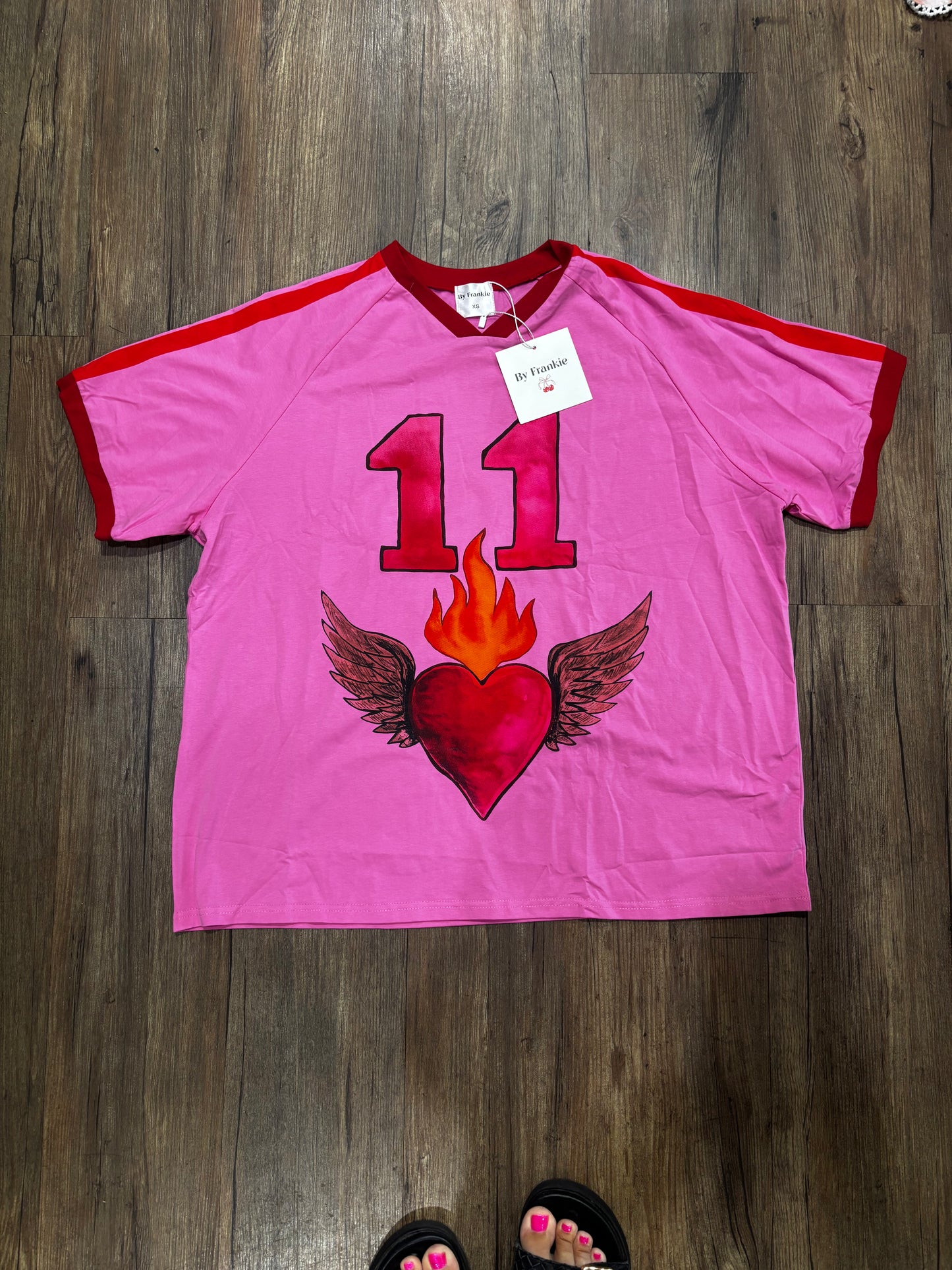 Jersey Tee T-Shirt - Pink Heart | By Frankie