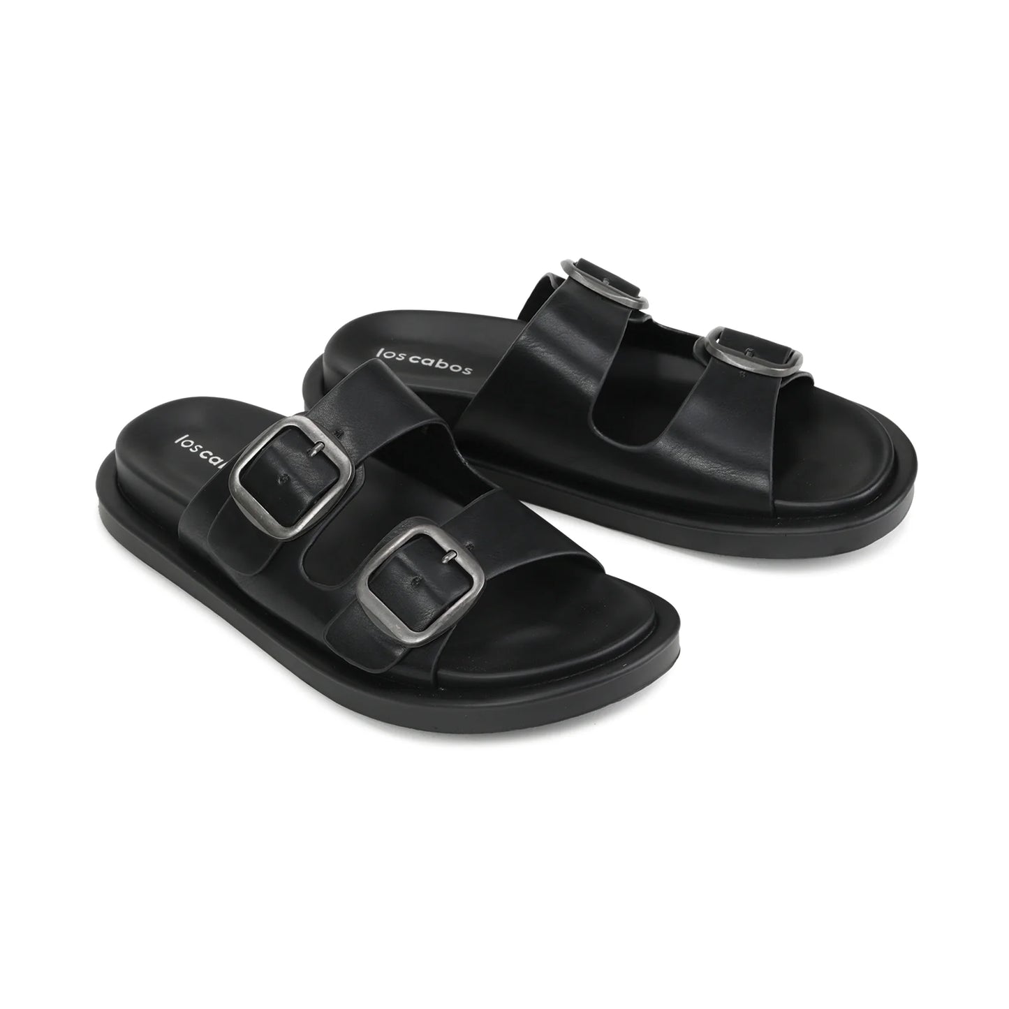 ANDO Double Buckle Sandals by Los cabos - Black