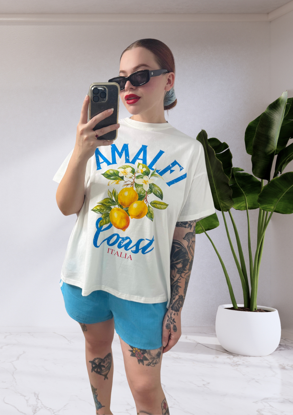 Ivy By Frankie Tee Shirt & Shorts Set - Amalfi Coast Blue