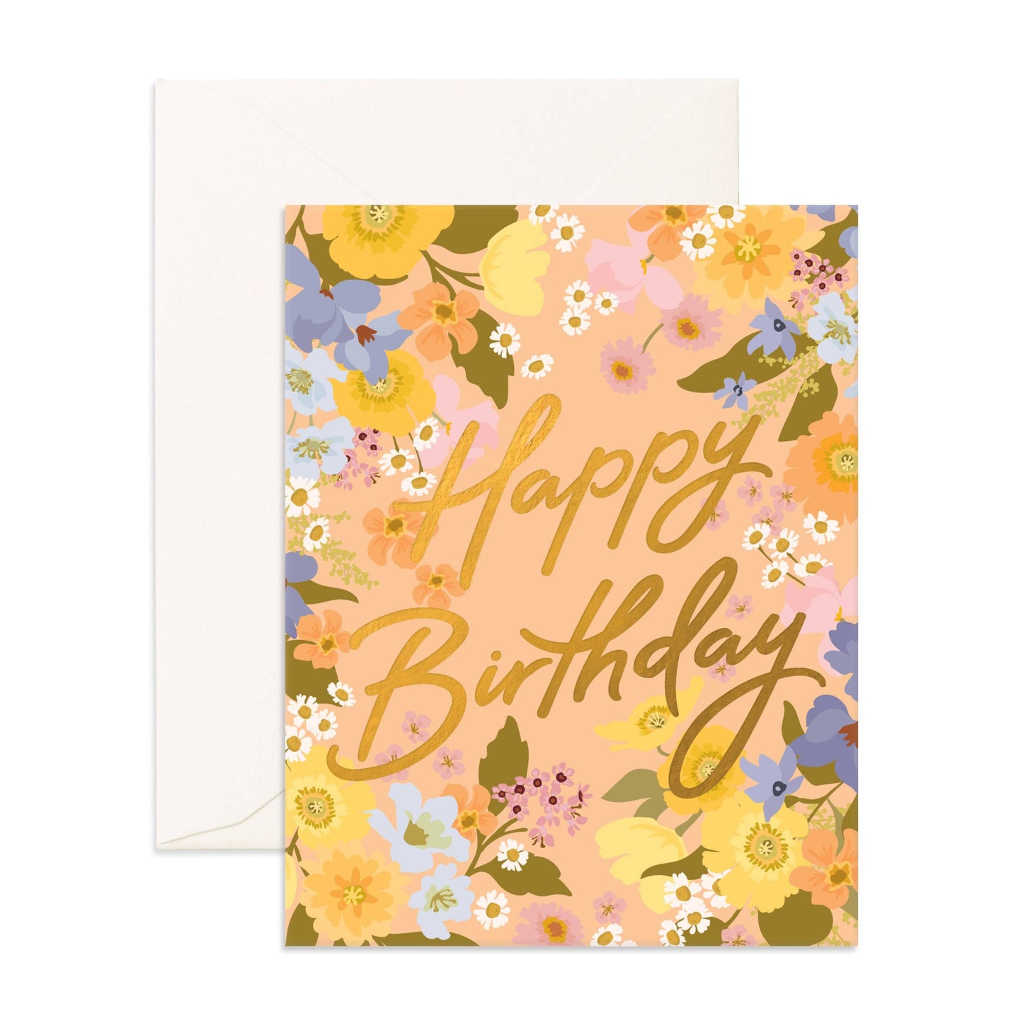 Fox & Fallow - Birthday Spring Florals Peach Greeting Card