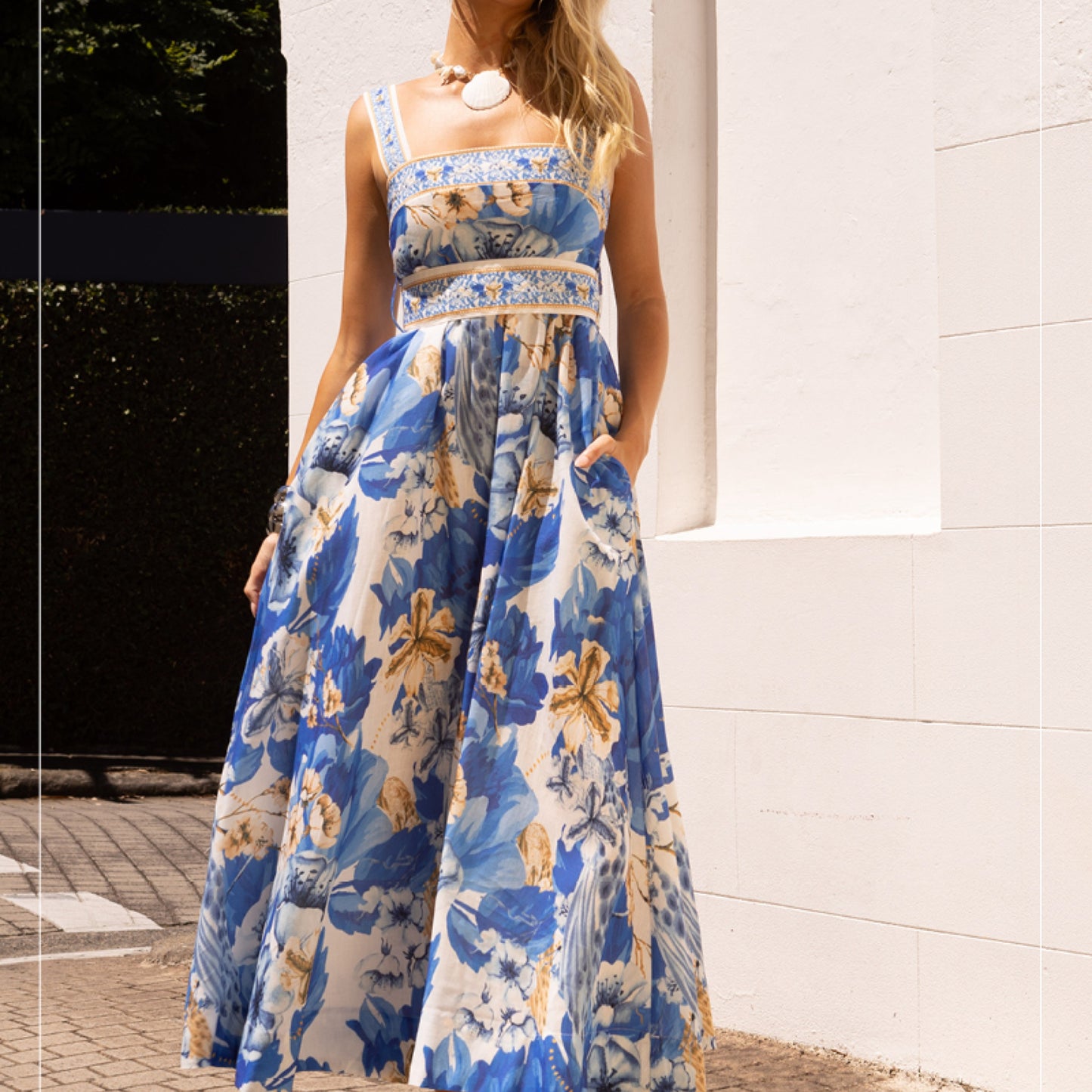 Stacey Sundress Maxi Dress Blue VACANŹA SAPPHIRE