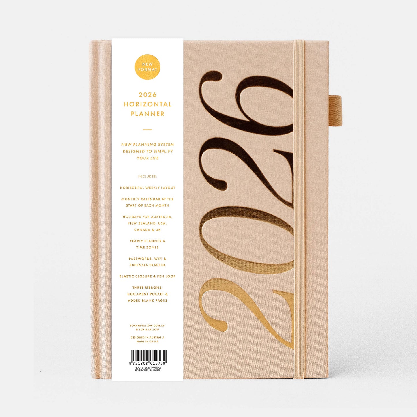 Fox & Fallow - 2026 Taupe A5 Horizontal Planner