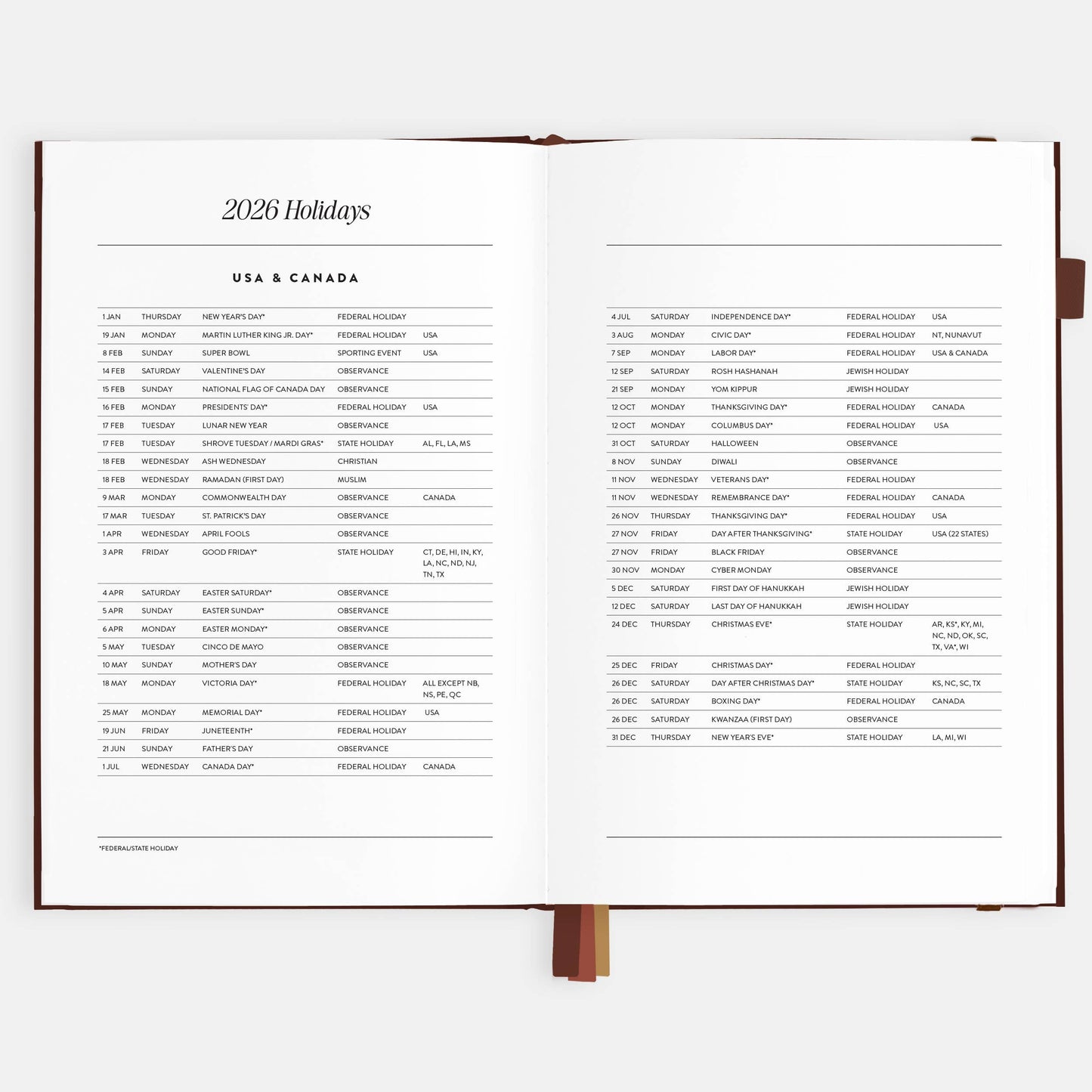Fox & Fallow - 2026 Chocolate A5 Vertical Planner