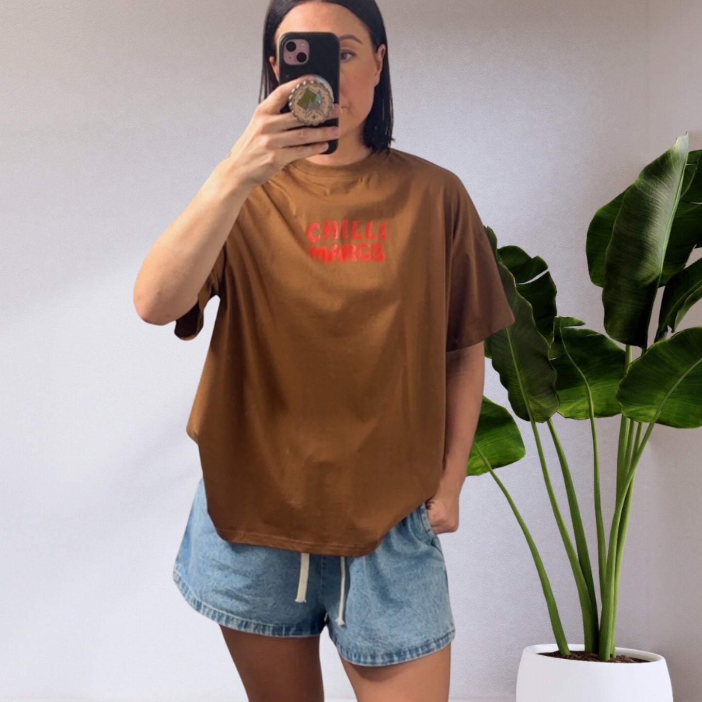 Mya Oversized T-Shirt Brown Chilli Margs