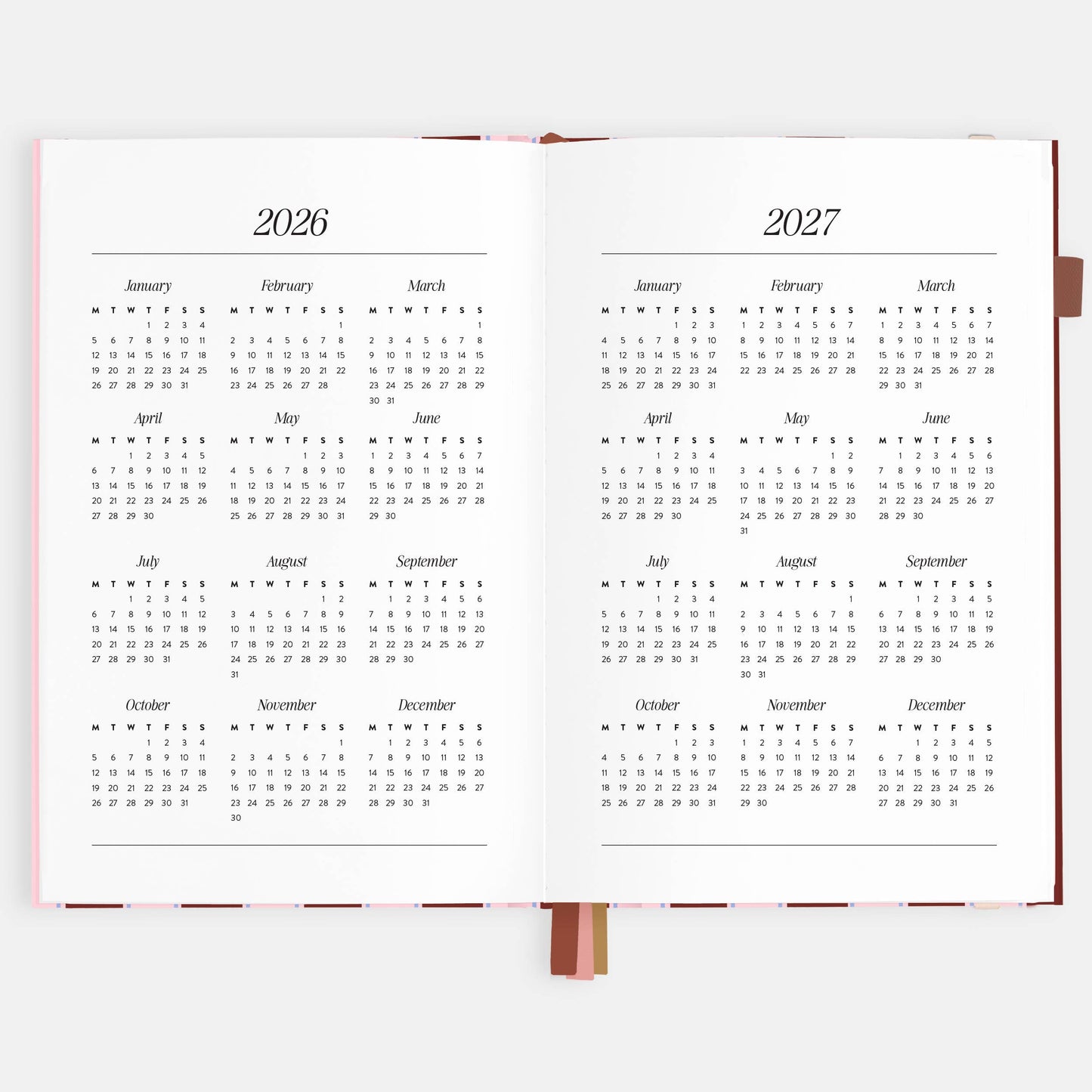Fox & Fallow - 2026 Burgundy Stripe A5 Vertical Planner