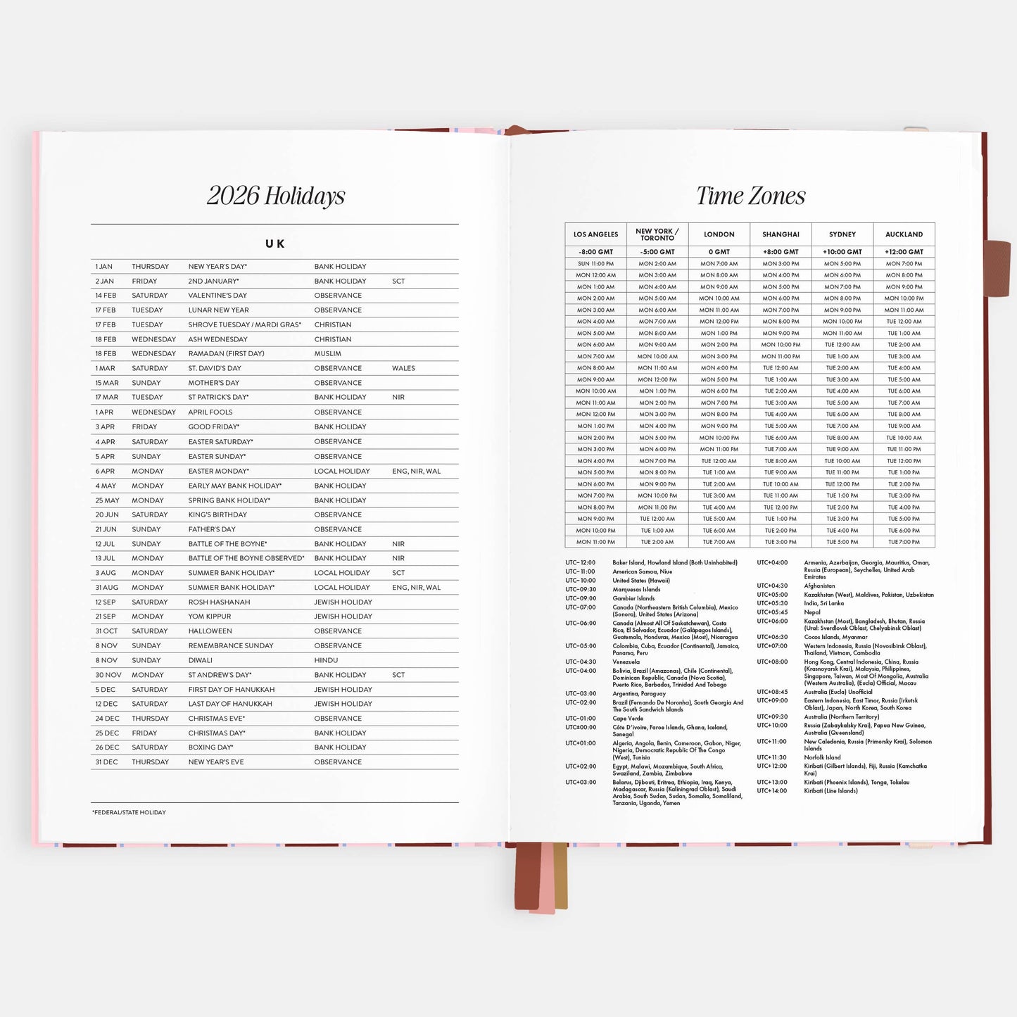 Fox & Fallow - 2026 Burgundy Stripe A5 Vertical Planner