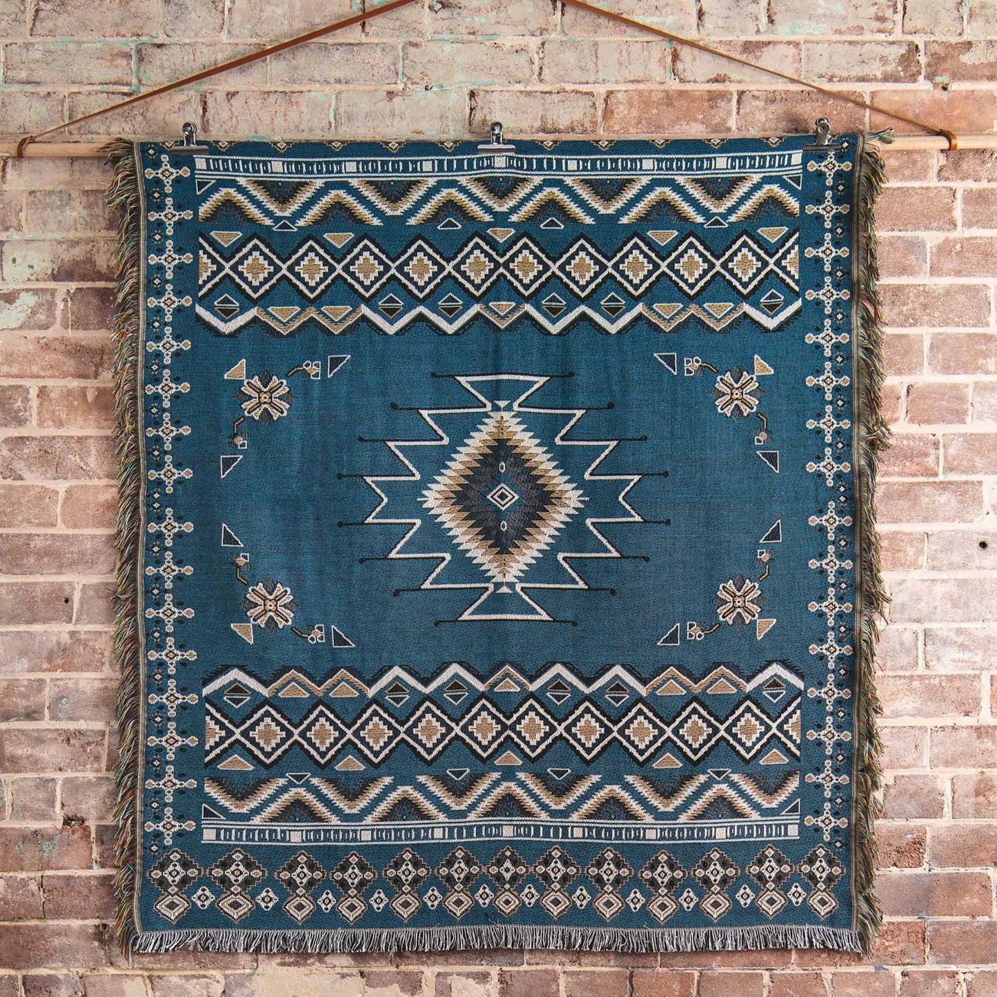 HENDEER - 'Let It Be' Woven Picnic Rug/Throw: Large 170x200cm