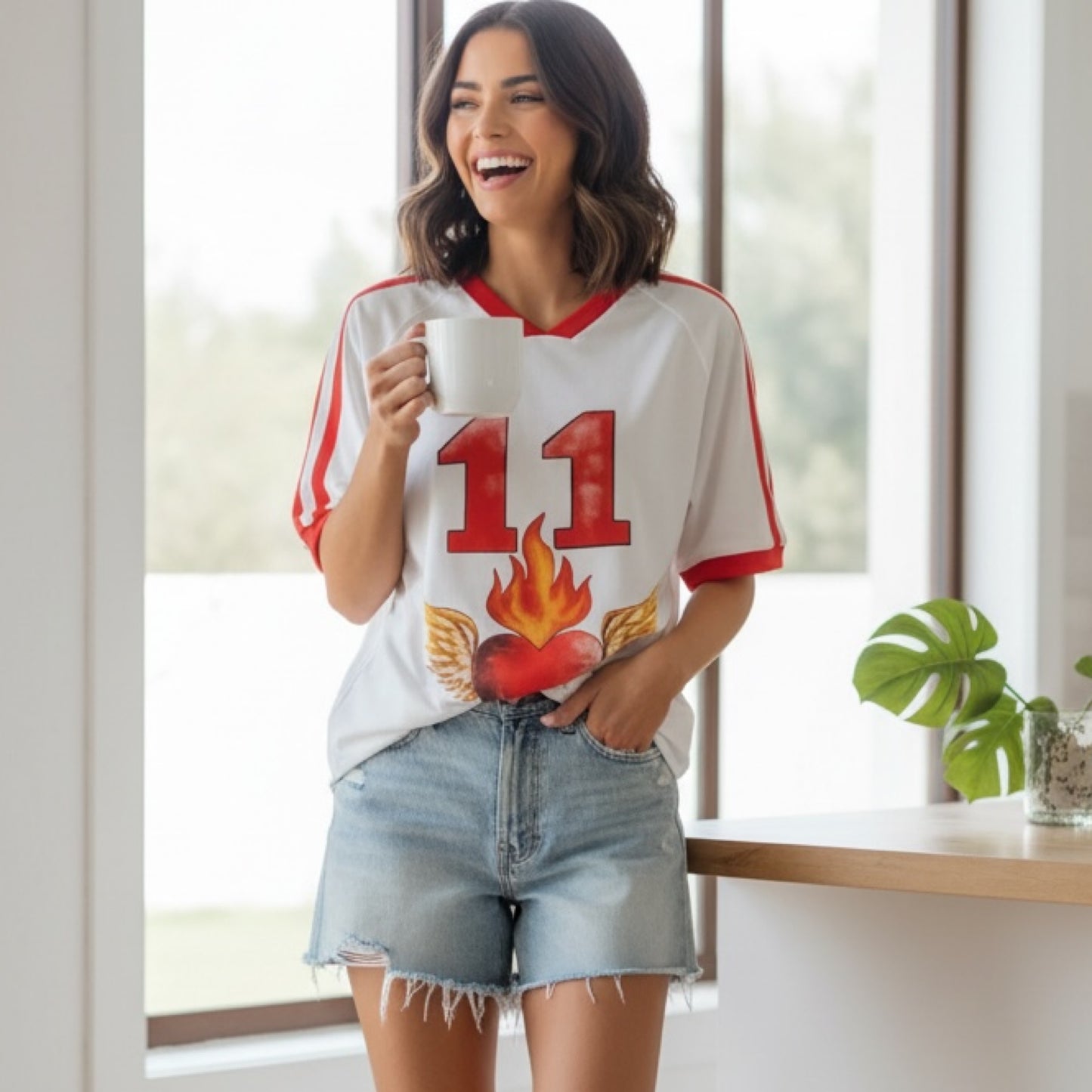 Jersey Oversized T-Shirt 11 Burning Heart