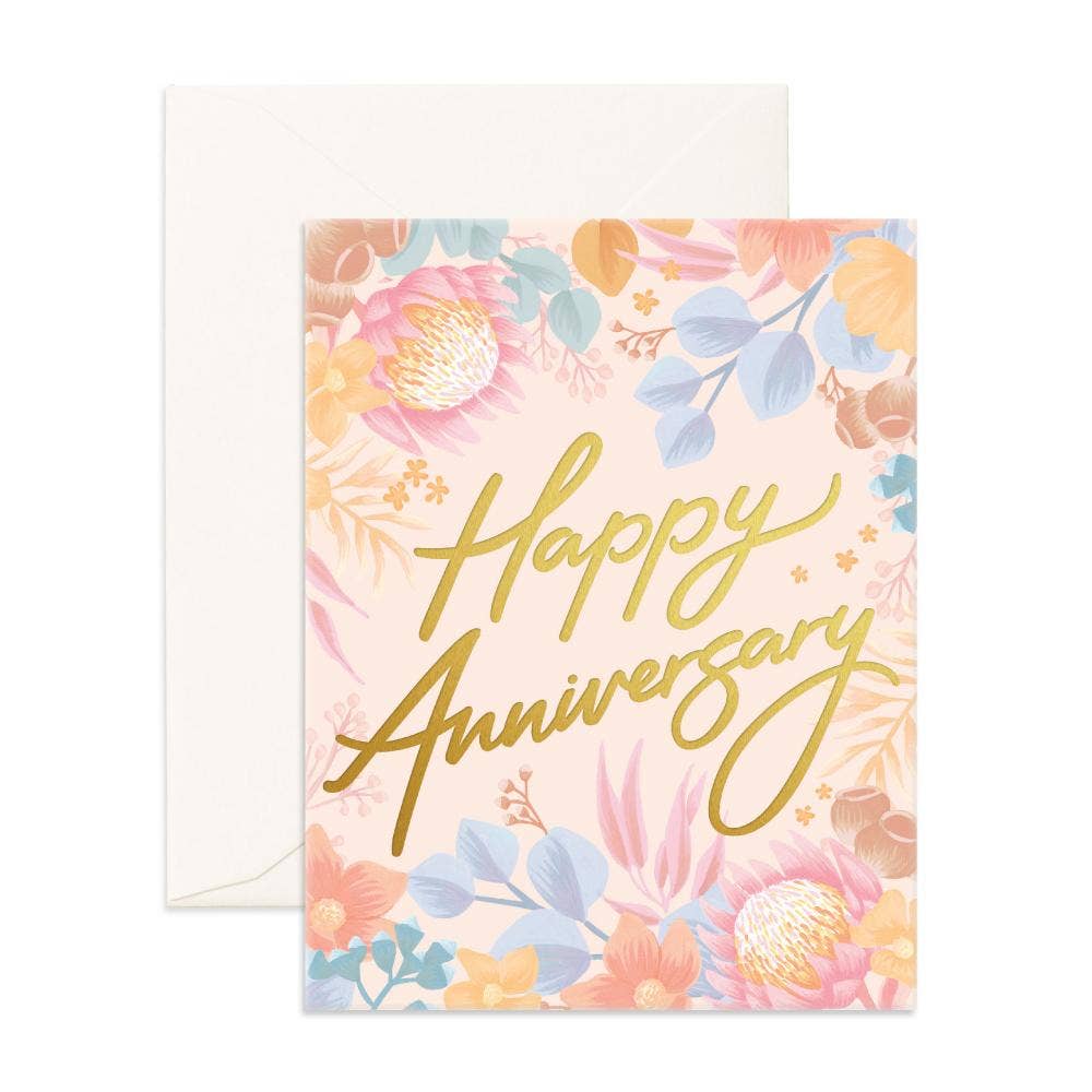 Fox & Fallow - Happy Anniversary Floribunda Greeting Card