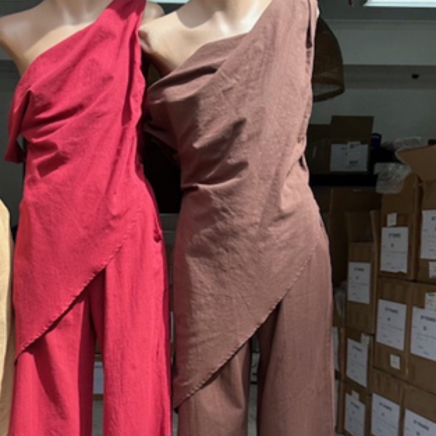 Morgan Off The Shoulder Top & Pants Set - Brown | By Frankie