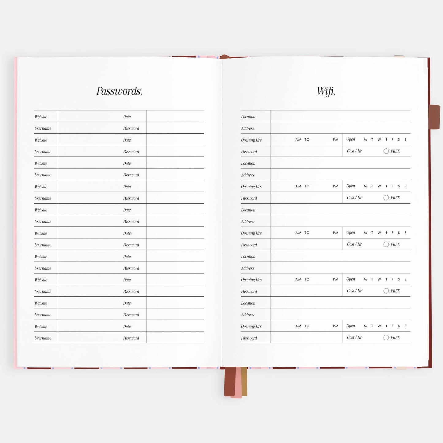 Fox & Fallow - 2026 Burgundy Stripe A5 Vertical Planner