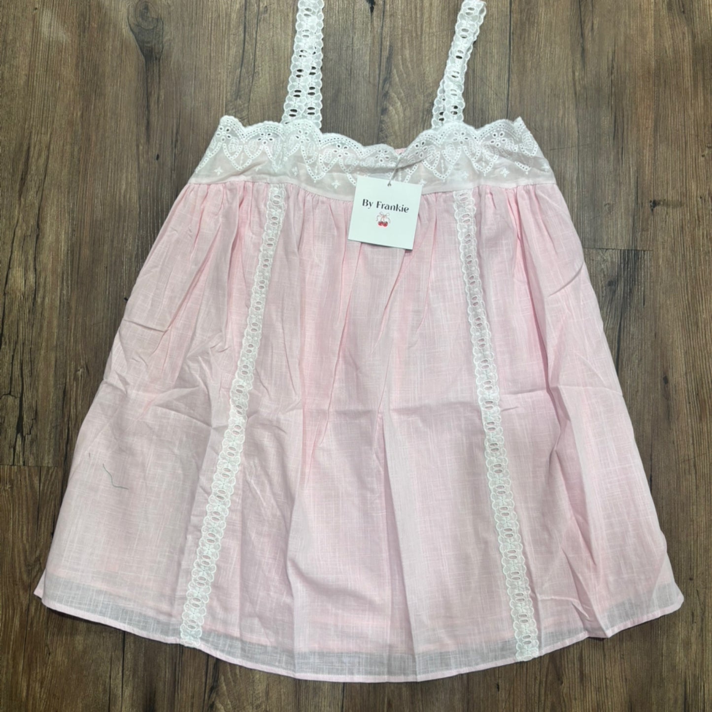 Cadence Cotton Lace Mini Dress - Pink By Frankie