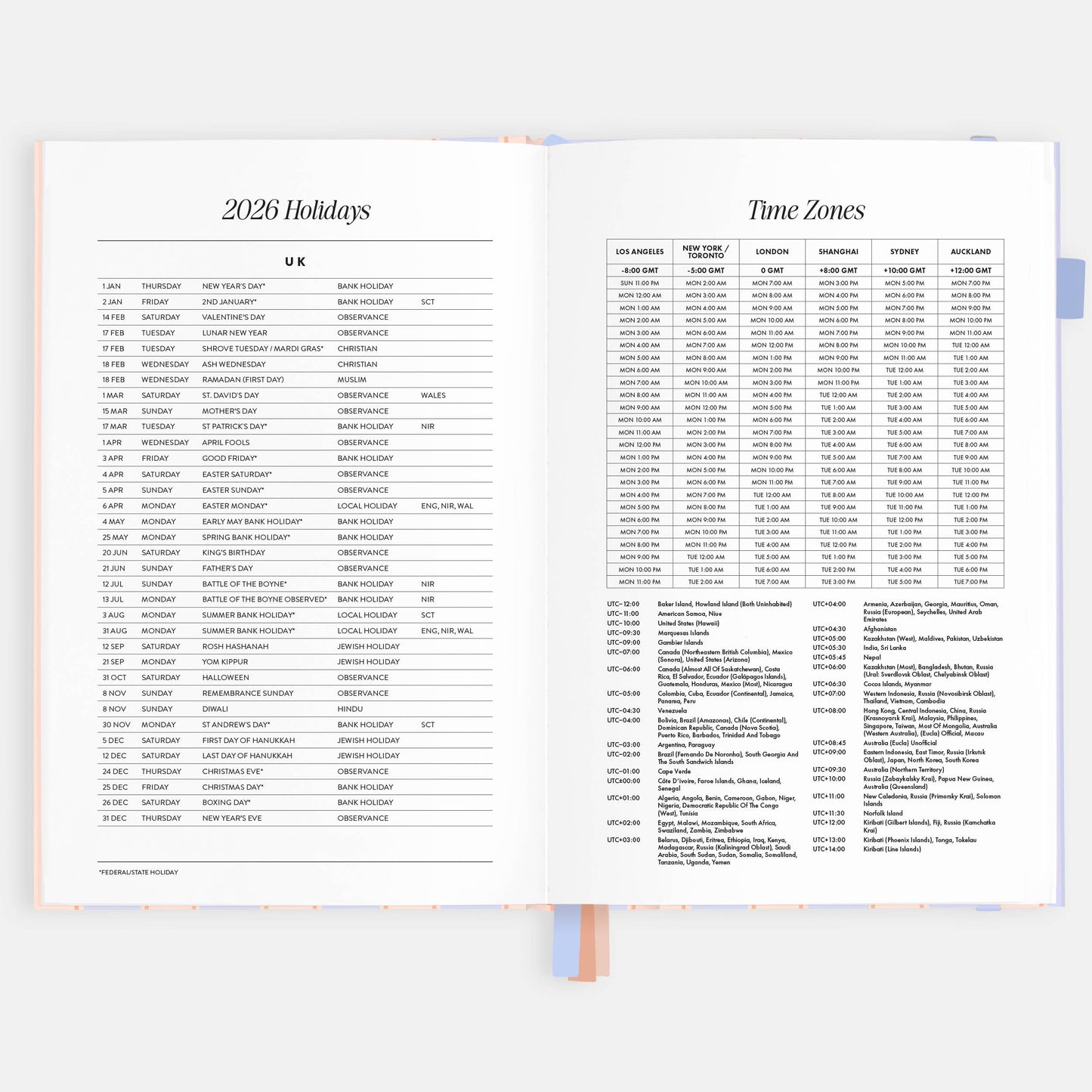 Fox & Fallow - 2026 Powder Stripe A5 Academic Vertical Planner
