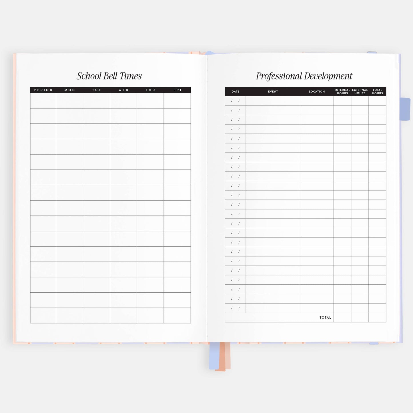 Fox & Fallow - 2026 Powder Stripe A5 Academic Vertical Planner