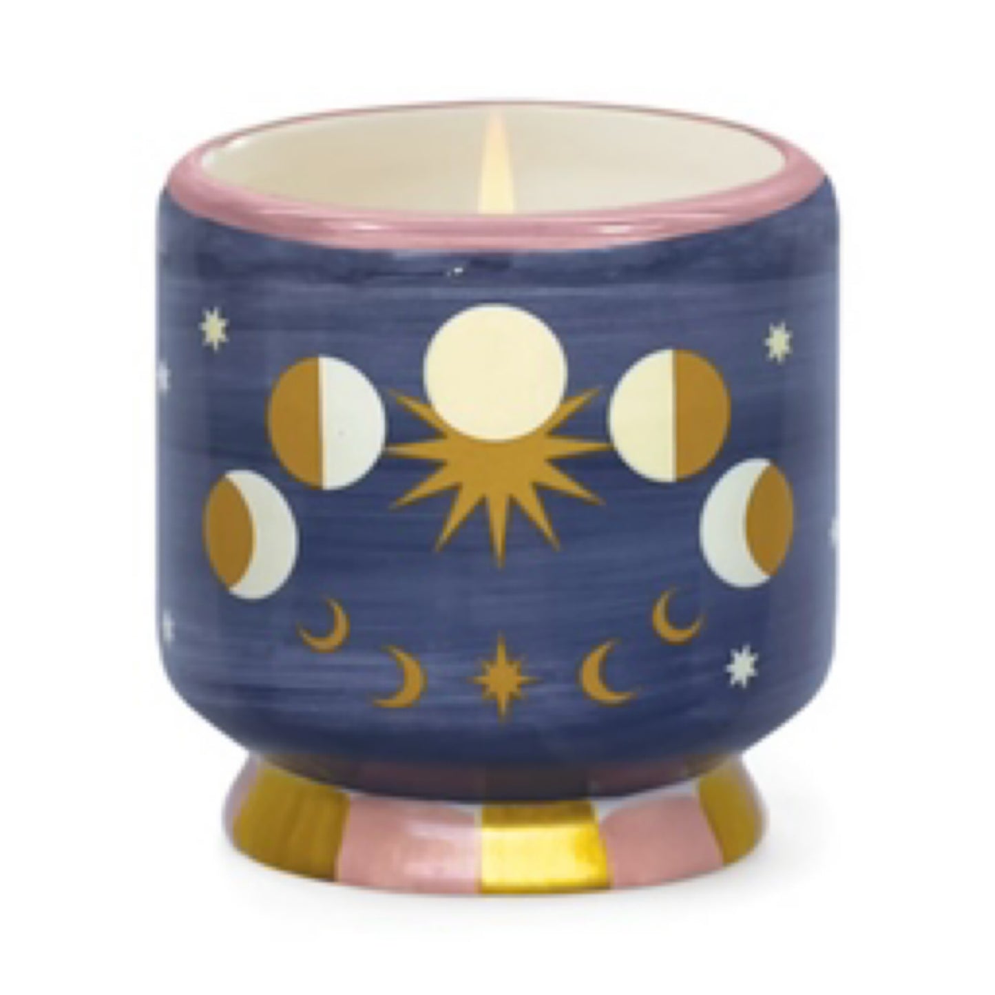 Moon Phases Ceramic Candle Adopo 8 oz. - Jasmine & Rose Boxed | PADDYWAX