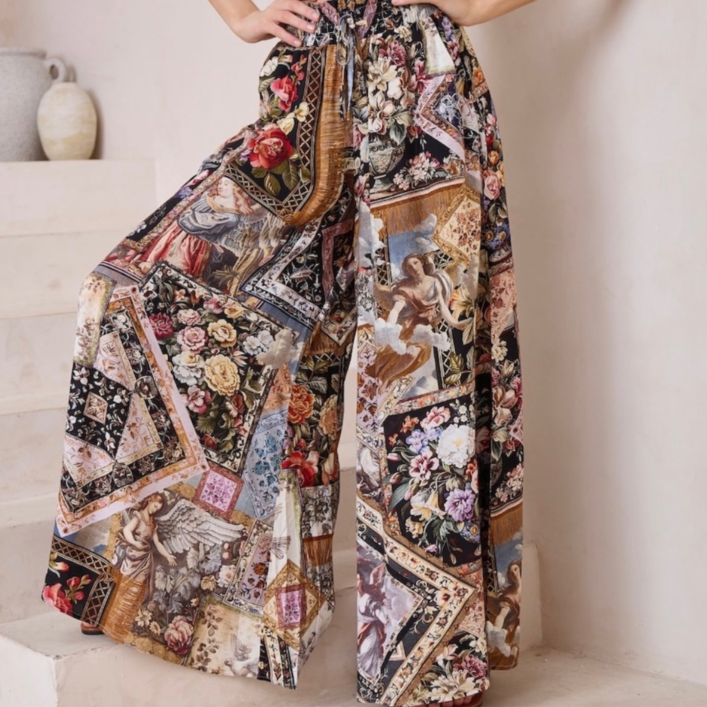 Kiara Wide Leg Pants - Black Vintage