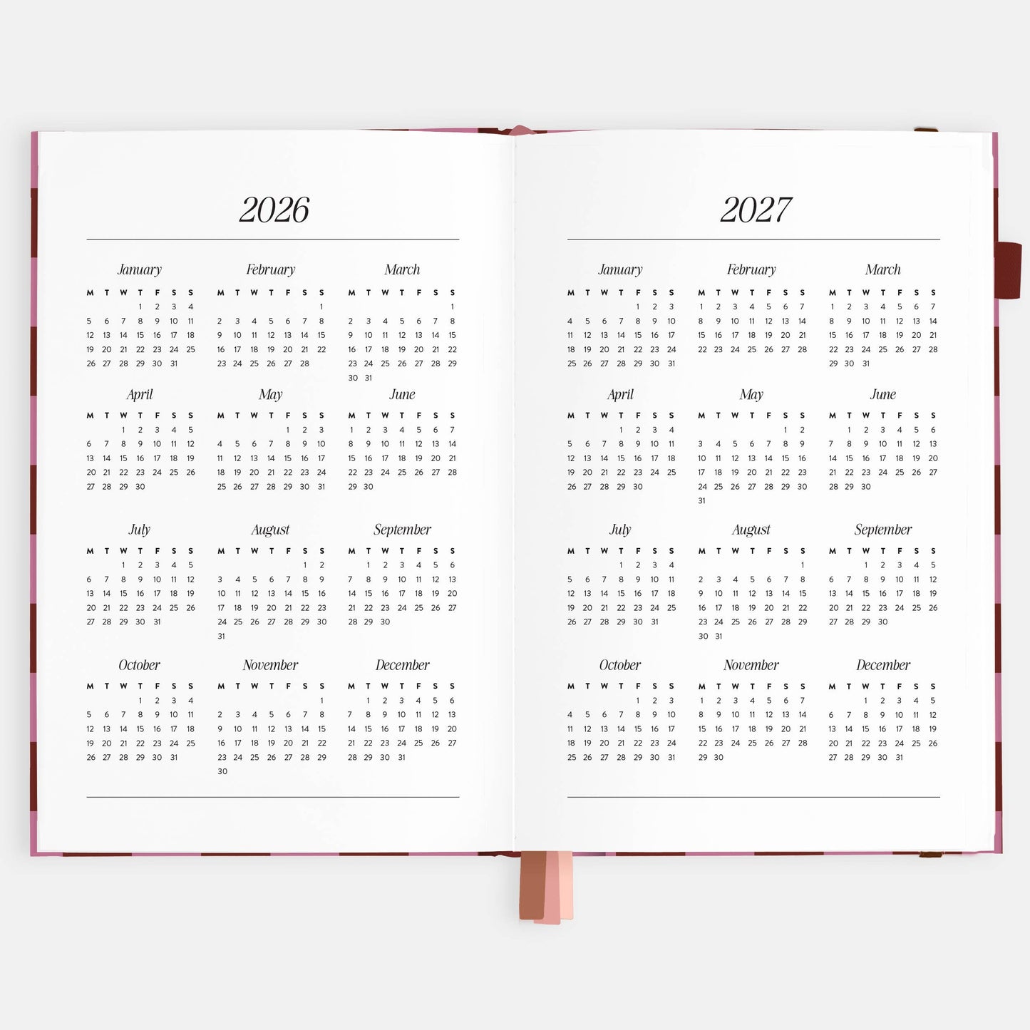 Fox & Fallow - 2026 Cherry Check A5 Horizontal Planner