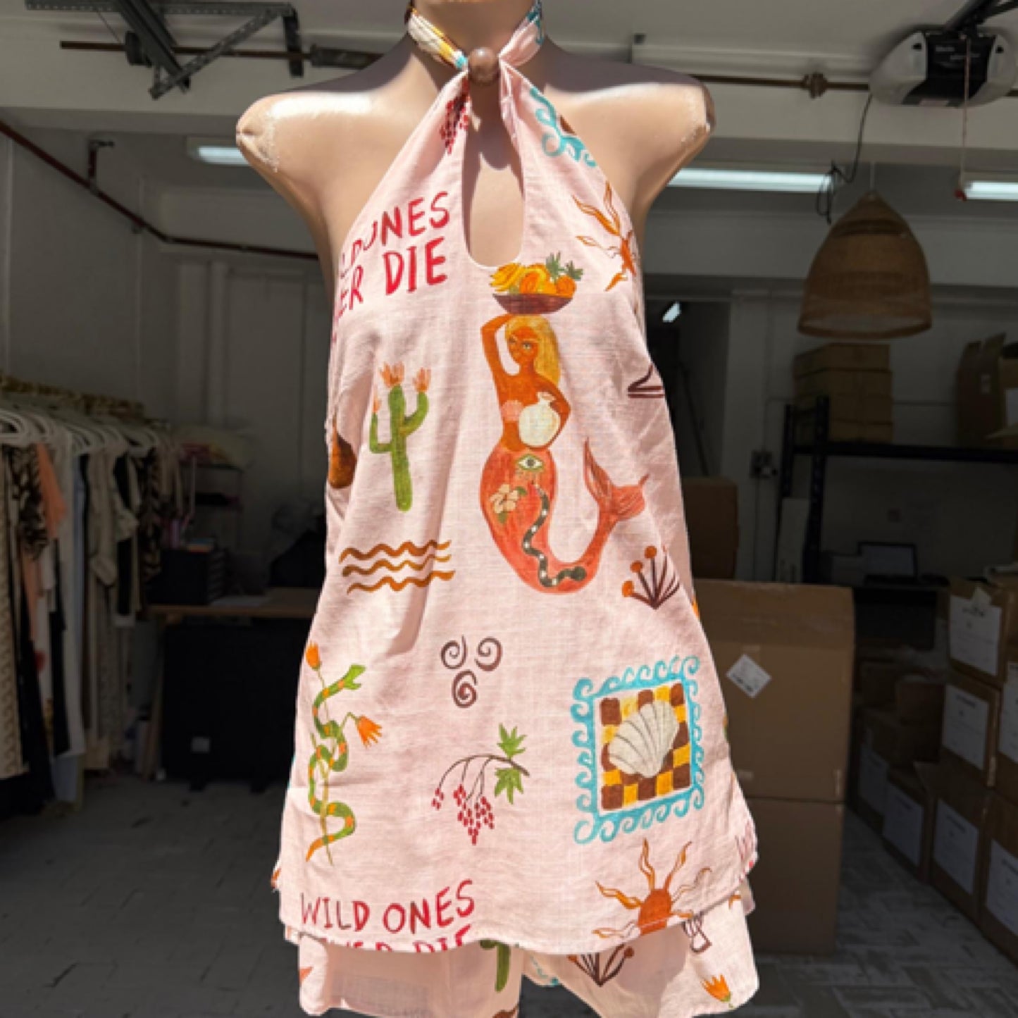 Kay Halter Neck Top & Short Set - Pink Wild Ones | By Frankie