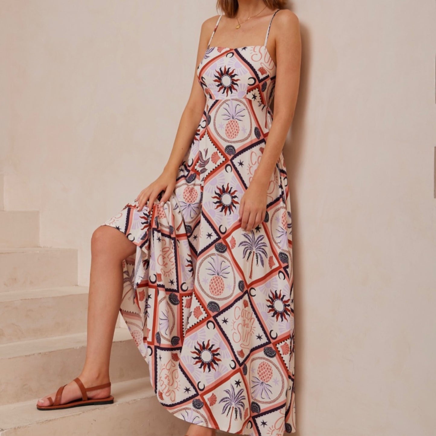 Tia Spaghetti Strap Maxi Dress - Catch The Sun
