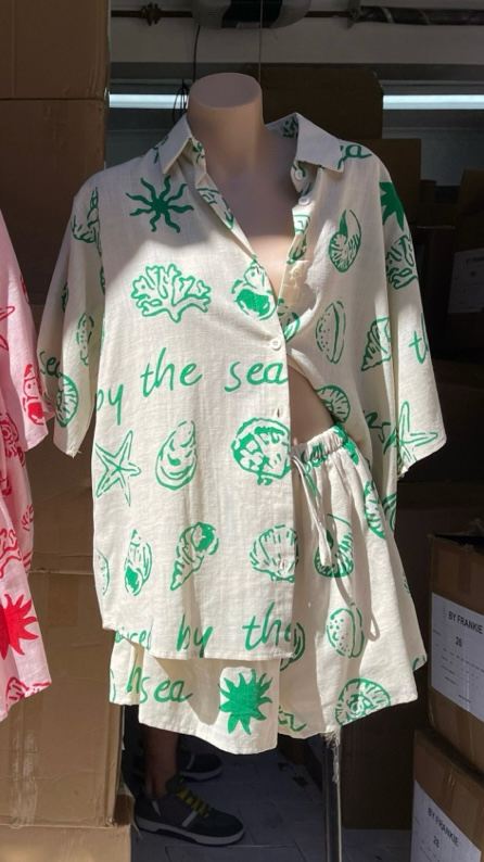 Taya By Frankie Shirt & Shorts Set - Green By The Sea