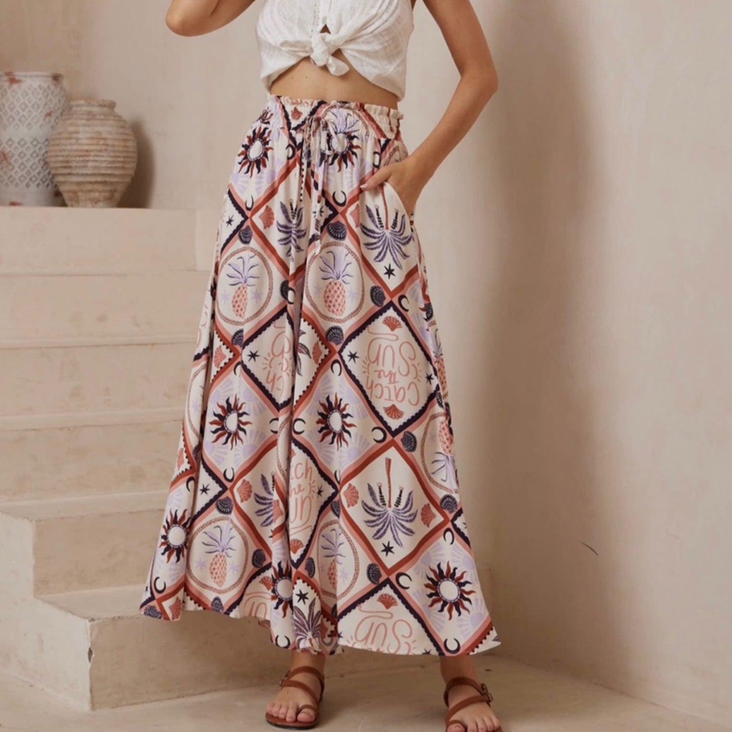 Kiara Wide Leg Pants - Catch the Sun
