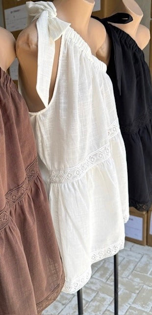 Julissa One Shoulder Top & Shorts Set White