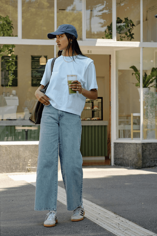 Evie Wide Leg Jean - Vintage Blue
