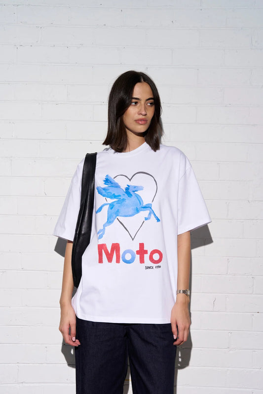 MAKU MTL Moto Oversized Tee T-Shirt - White