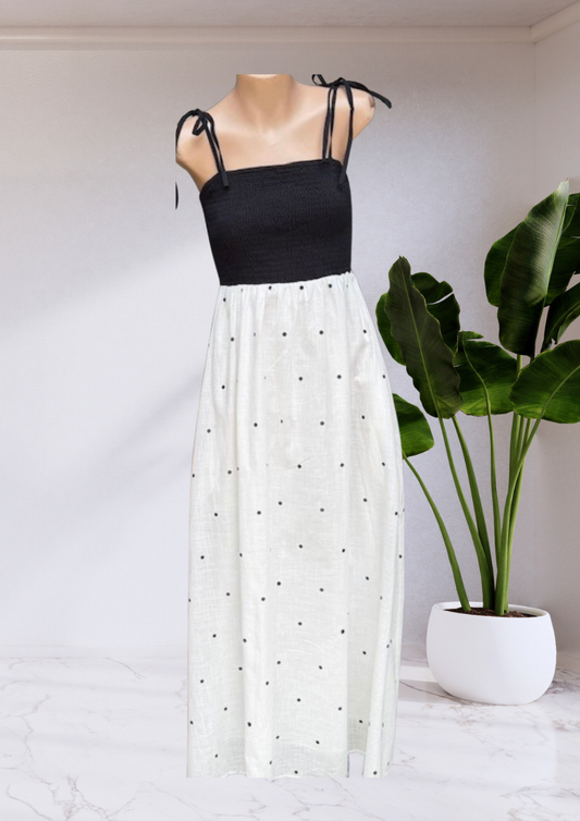 Sarah Polka Dot Maxi Dress - Black / White | By Frankie
