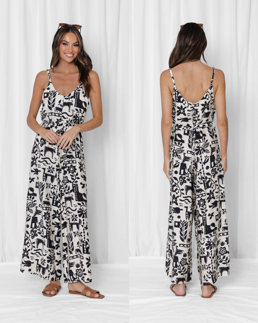 Hayman Relaxed Fit Tie Waist Wide Leg Jumpsuit