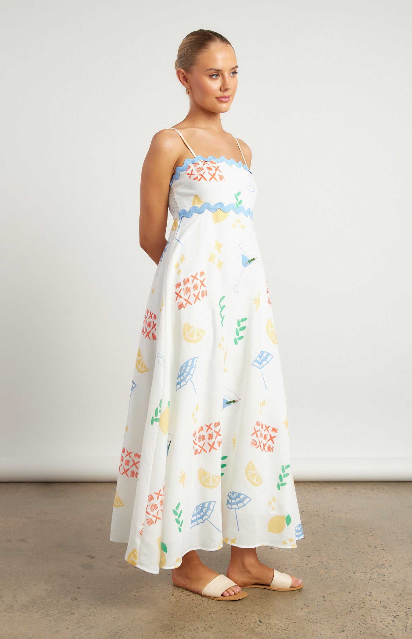 Holly RIC RAC Maxi Dress - Martini White