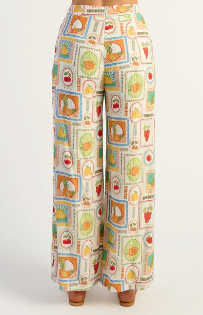 Tutti Frutti Printed Tie Back Top And Pants Set - Multi