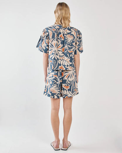 JANA SHORT SLEEVE BLOUSE TOP - WILD ORCHID