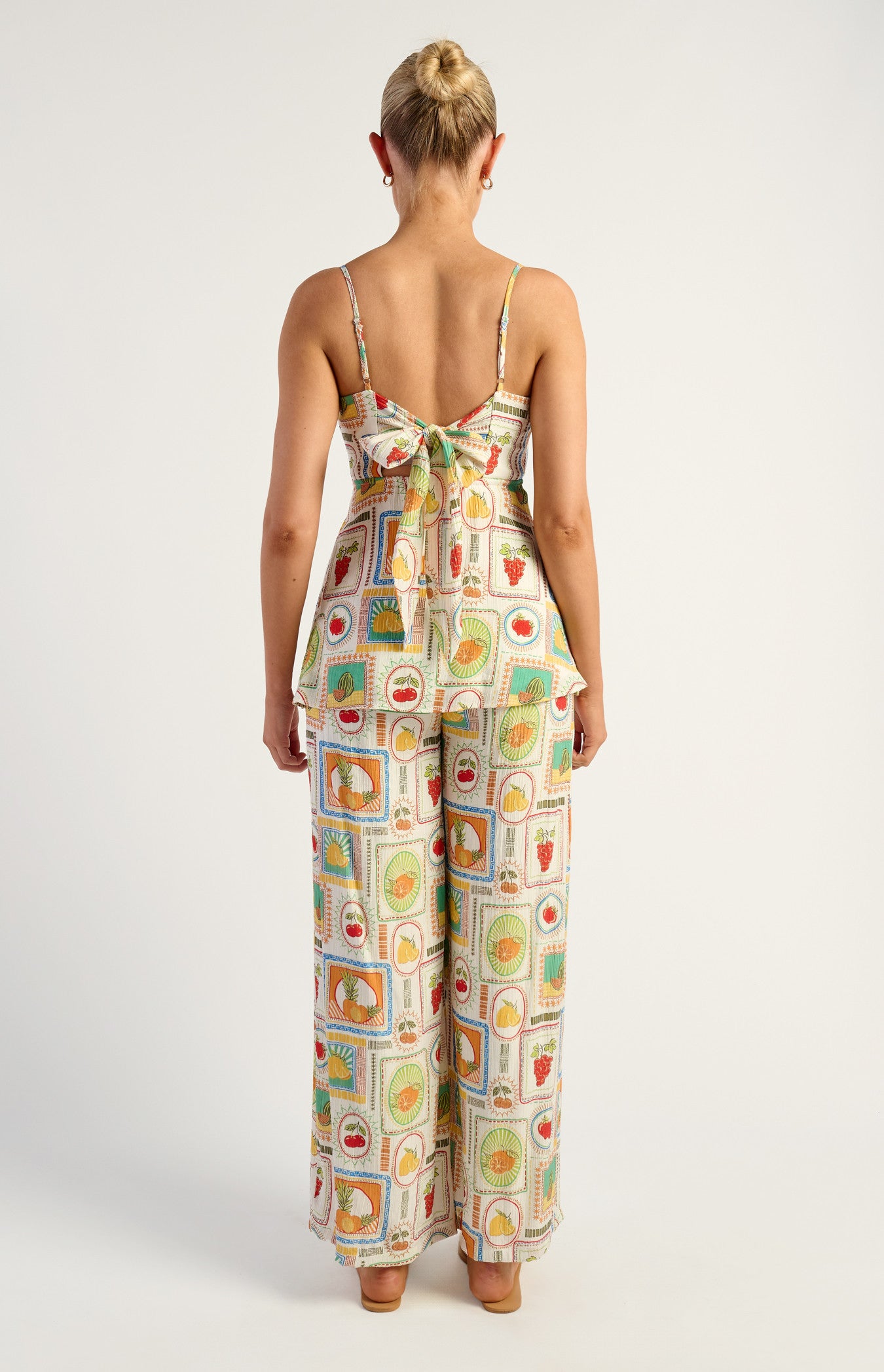 Tutti Frutti Printed Tie Back Top And Pants Set - Multi