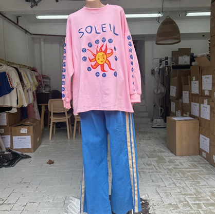 Nova Long Sleeve Top & Long Racer Pants Set Pink Blue Soleil Zodiac | By Frankie