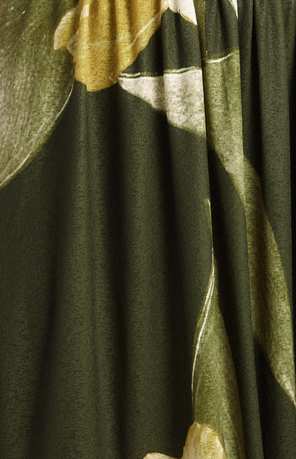 Melody Ruched Bodice Floral Print Jersey Maxi Dress - Green