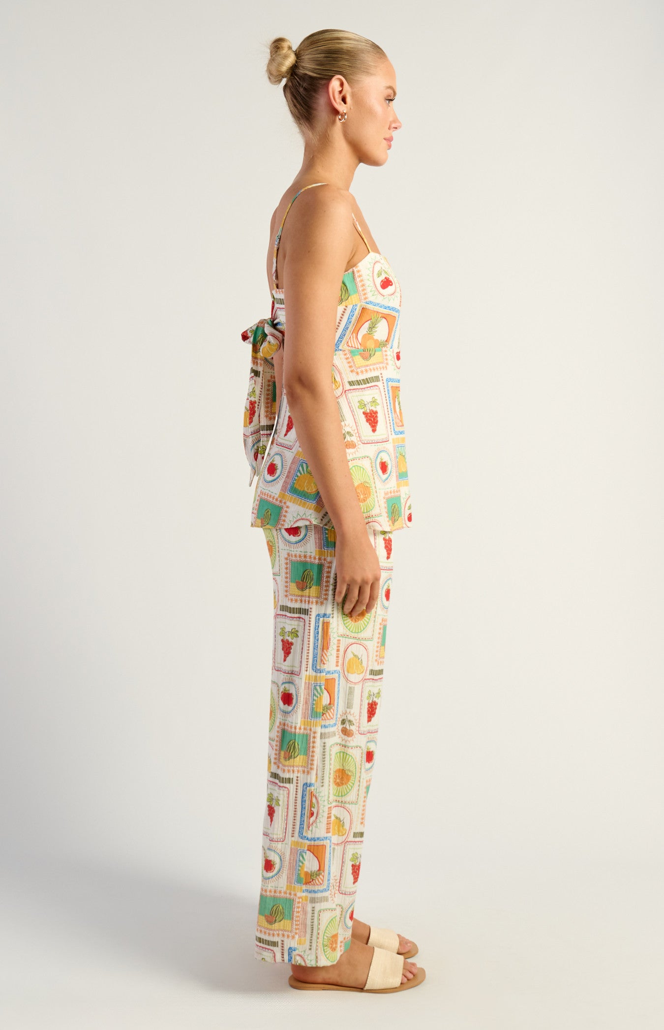 Tutti Frutti Printed Tie Back Top And Pants Set - Multi