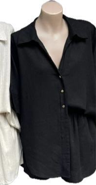 Clara Matching Button Up Shirt & Shorts Set - Black