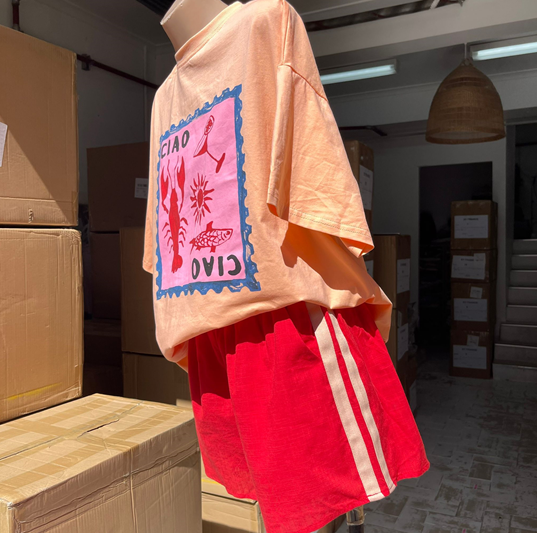 Ivy Tee Shirt & Shorts Set - Ciao Seafood Lunch | By Frankie