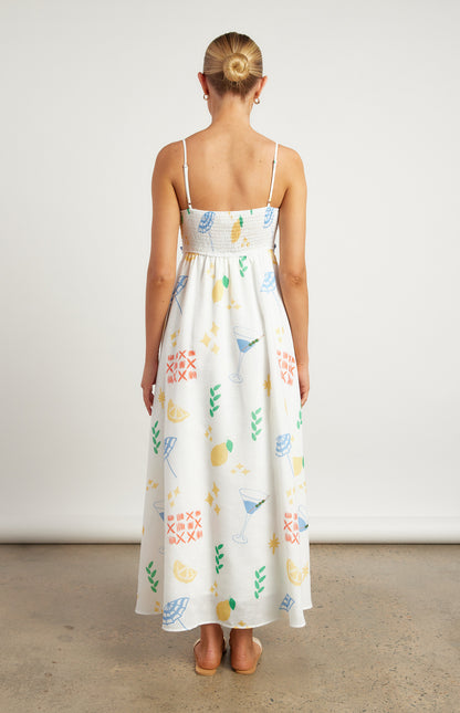 Holly RIC RAC Maxi Dress - Martini White