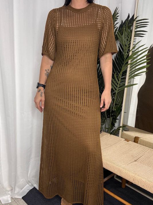 Kia Knit Maxi Dress - Chocolate Brown
