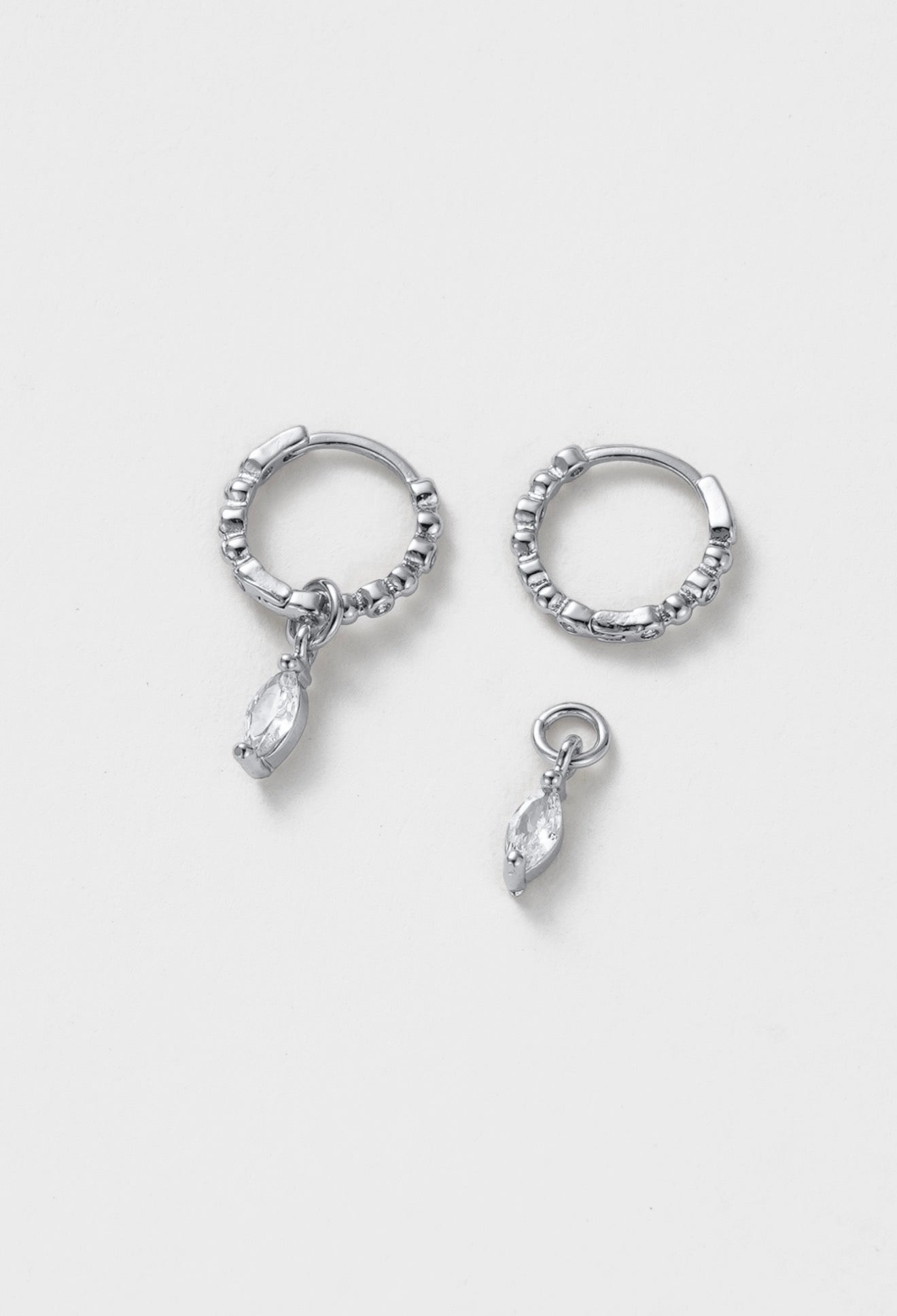 Bridie Huggie Earrings - Silver