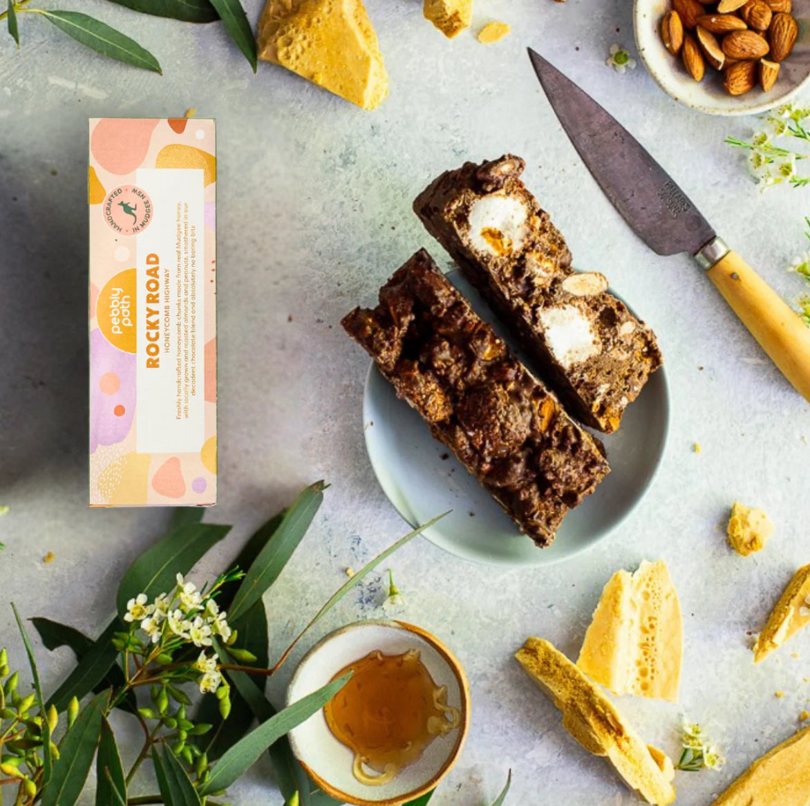 Rocky Road 100g Bar - Honeycomb Highway | Pebbly Path