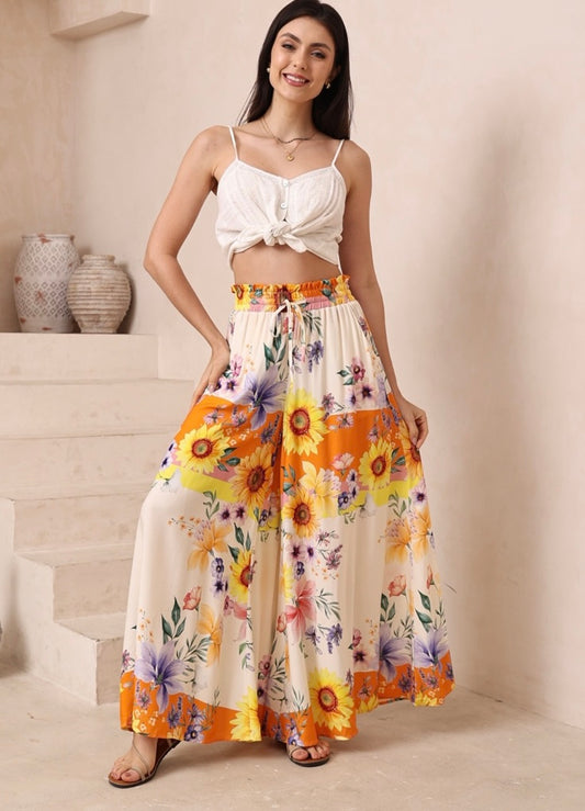 Kiara Wide Leg Pant - Sunflower