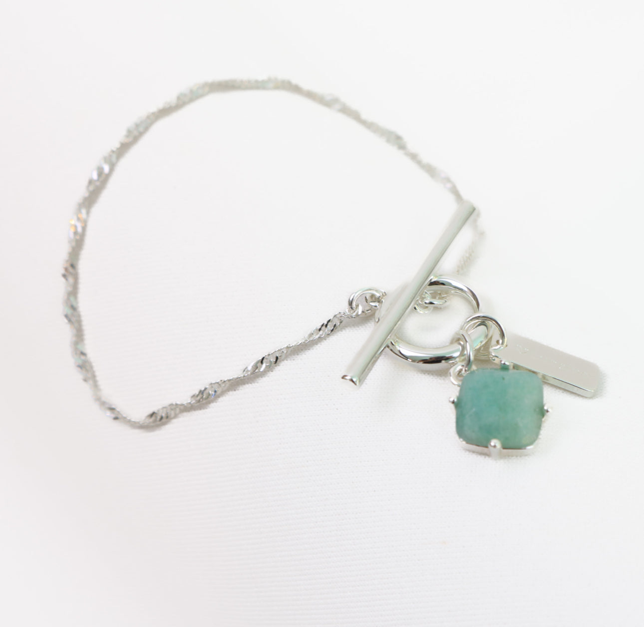 Healing Bracelet in Silver with Green Line Jasper | LOVE LUNAMEI