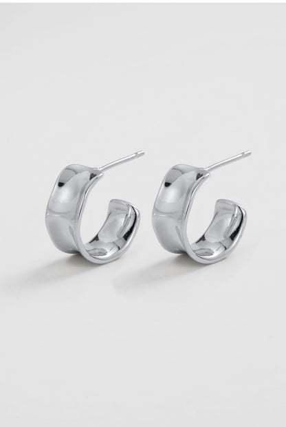 Nina Hoop Earrings - Silver | Zafino
