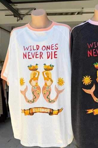 Mya Oversized Tee T-Shirt - White Wild Ones | By Frankie