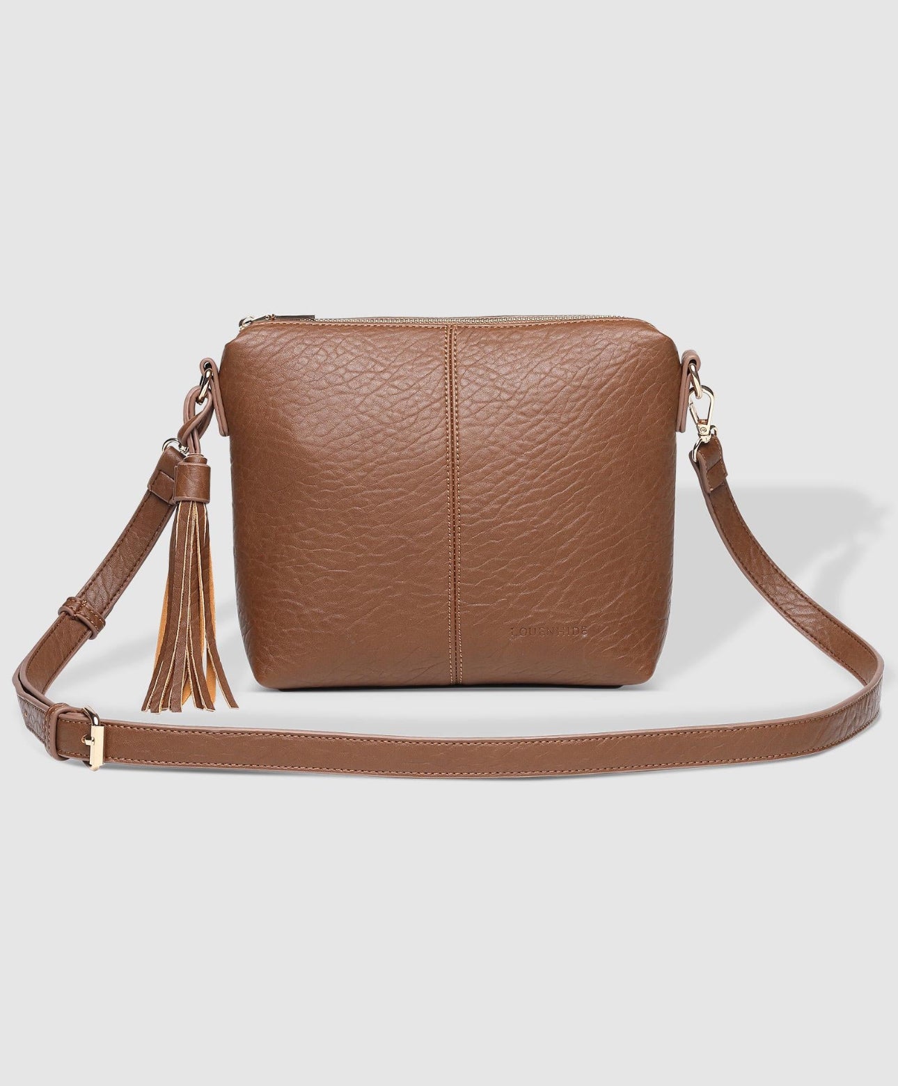 Kasey Textured Crossbody Bag With Logo Strap | Louenhide